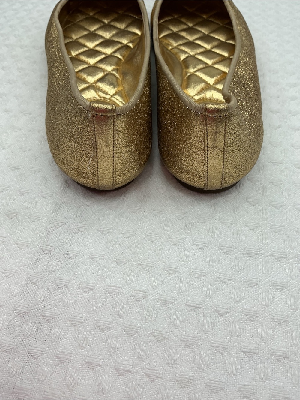 Michael Kors Gold Metallic Quilted Ballet Flats with Bow - Picture 8 of 10